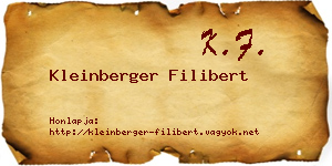 Kleinberger Filibert névjegykártya
